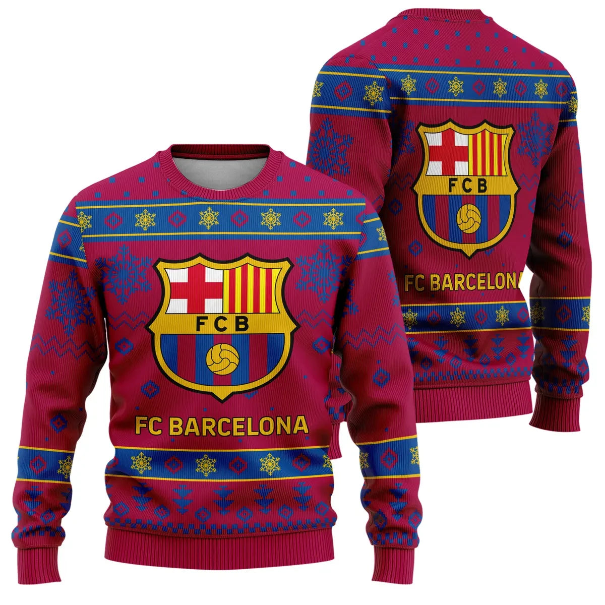 Barcelona S4 Ugly Christmas Sweater , Unisex Wool Sweater S051106