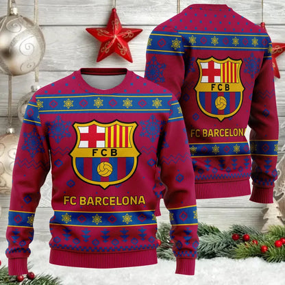 Barcelona S4 Ugly Christmas Sweater , Unisex Wool Sweater S051106