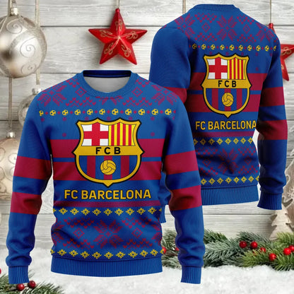 Personalized Barça Q8 Ugly Christmas Sweater , Unisex Wool Sweater Q051104