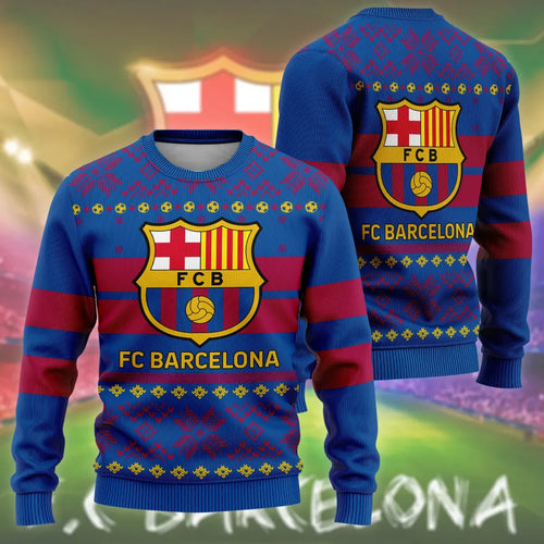 Personalized Barça Q8 Ugly Christmas Sweater , Unisex Wool Sweater Q051104