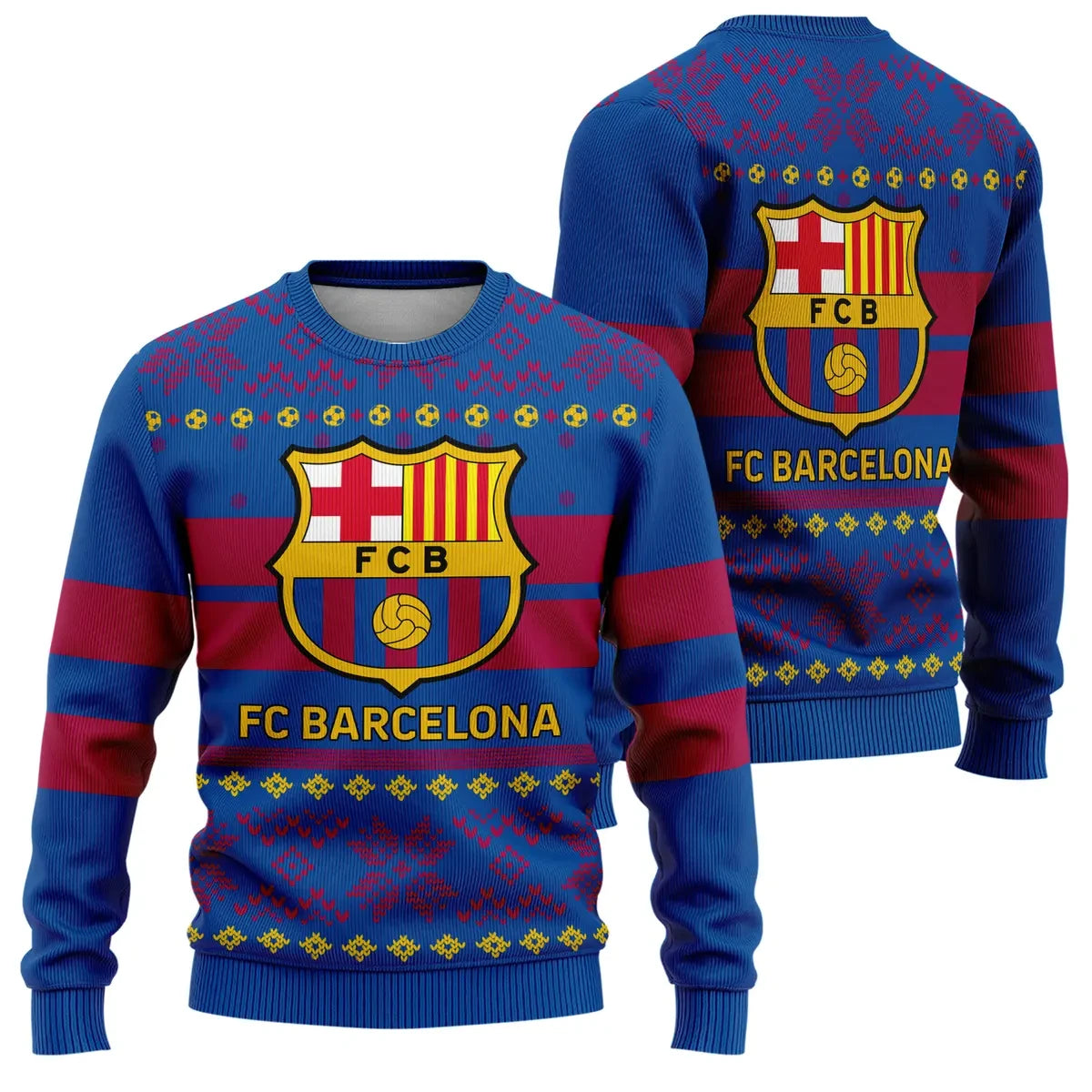 Personalized Barça Q8 Ugly Christmas Sweater , Unisex Wool Sweater Q051104
