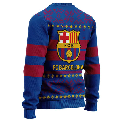 Personalized Barça Q8 Ugly Christmas Sweater , Unisex Wool Sweater Q051104