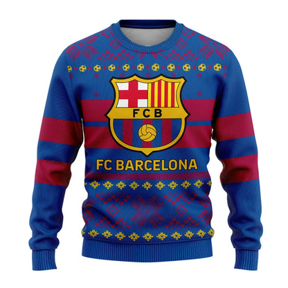 Personalized Barça Q8 Ugly Christmas Sweater , Unisex Wool Sweater Q051104