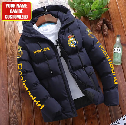 Personalized Real Madrid Puffer Jacket With Hood S061107
