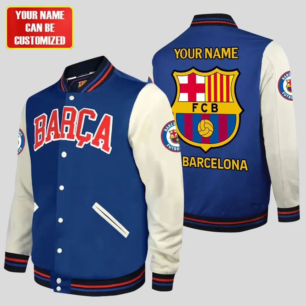 Personalized Barca Baseball Jacket QB071108