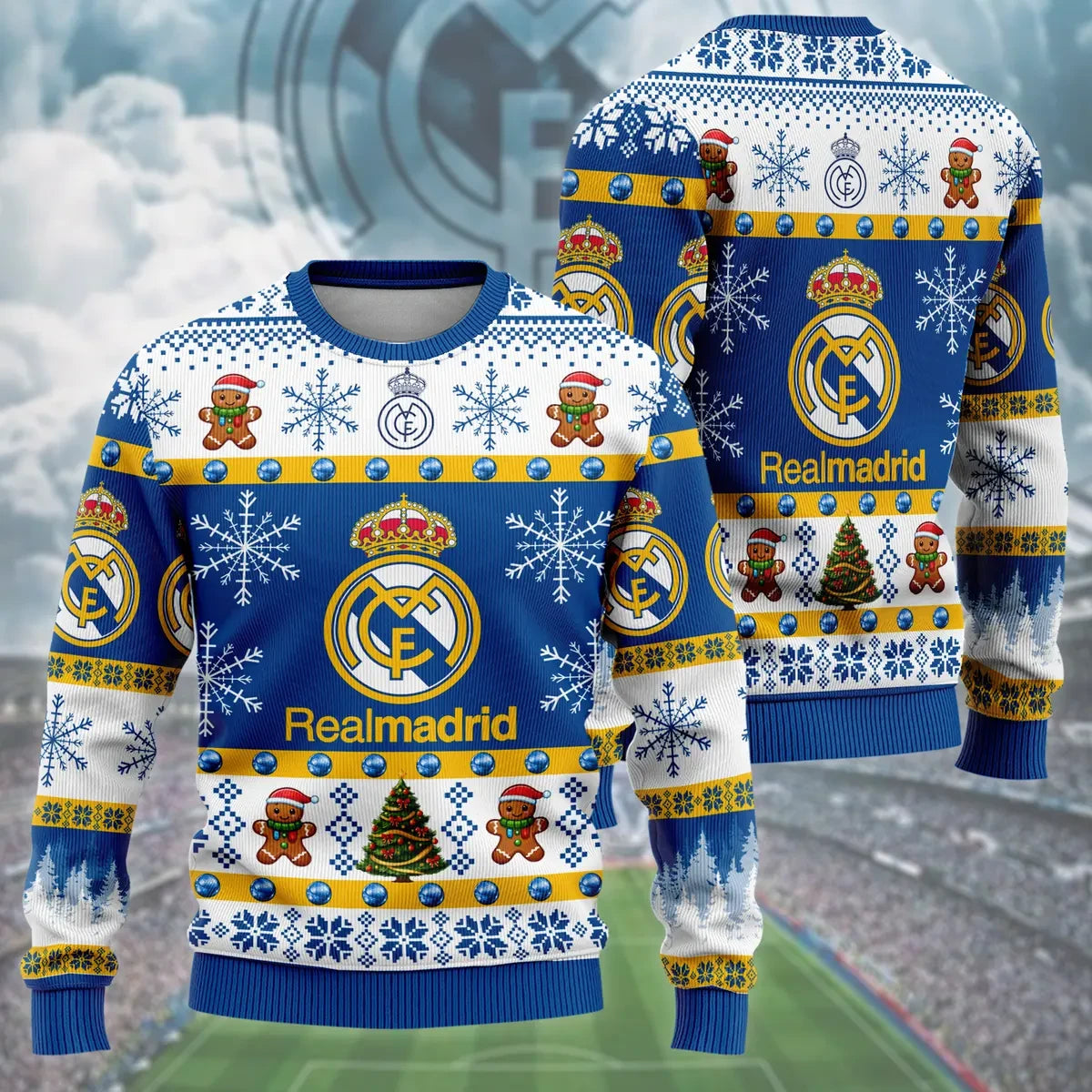 Real Madrid Ugly Christmas Sweater , Unisex Wool Sweater QB041108