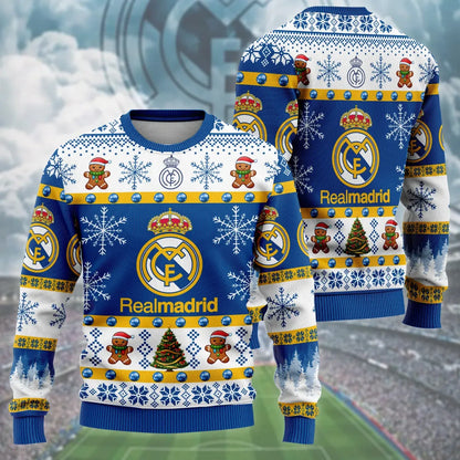 Real Madrid Ugly Christmas Sweater , Unisex Wool Sweater QB041108