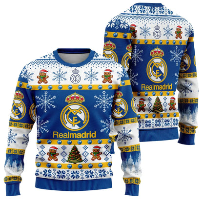 Real Madrid Ugly Christmas Sweater , Unisex Wool Sweater QB041108