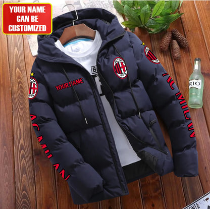 Personalized AC Milan Puffer Jacket With Hood S081101