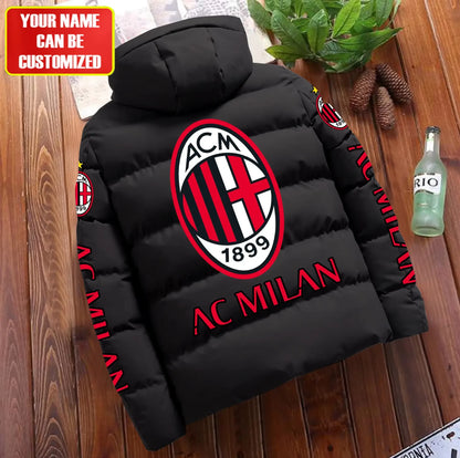 Personalized AC Milan Puffer Jacket With Hood S081101