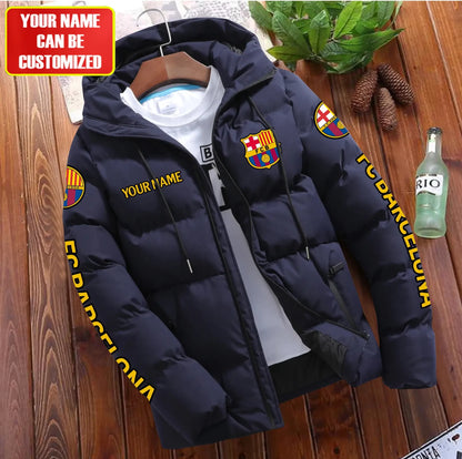 Personalized Barcelona Puffer Jacket With Hood S081102