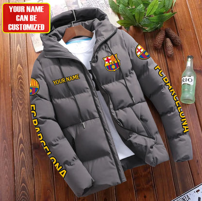 Personalized Barcelona Puffer Jacket With Hood S081102