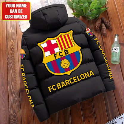 Personalized Barcelona Puffer Jacket With Hood S081102