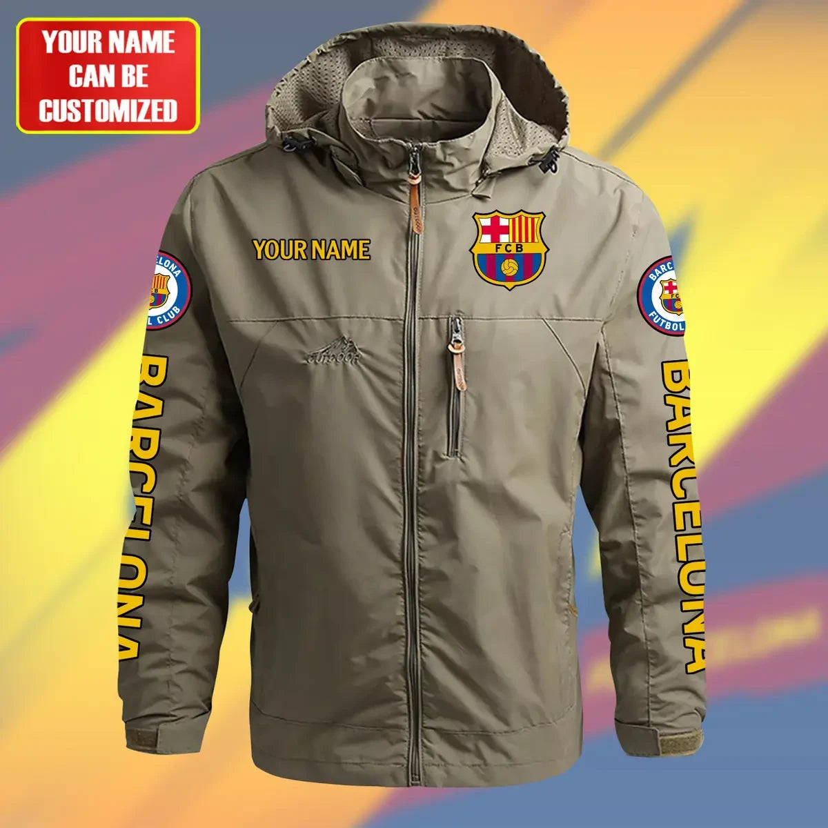 Barcelona FC Casual Windbreaker Hooded Jacket P110701