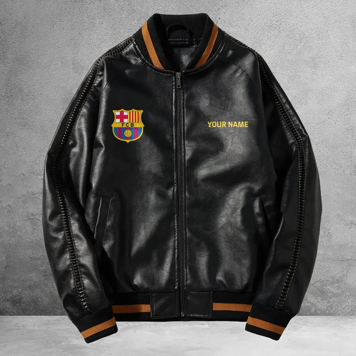 Barcelona FC Vintage Leather Jacket P081106