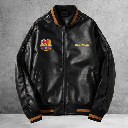 Barcelona FC Vintage Leather Jacket P081106