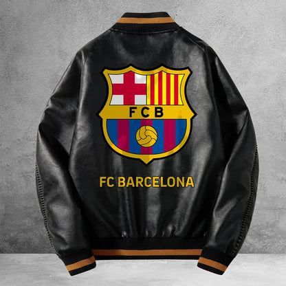 Barcelona FC Vintage Leather Jacket P081106