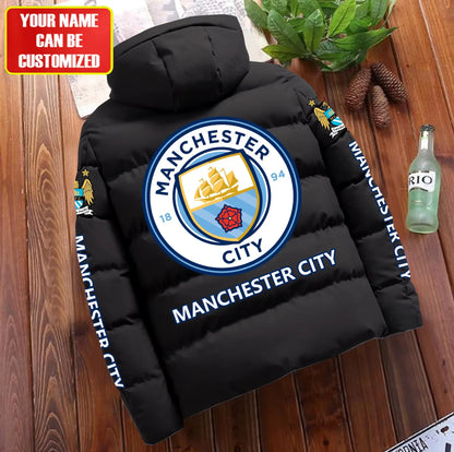 Personalized Manchester City Puffer Jacket With Hood S081104