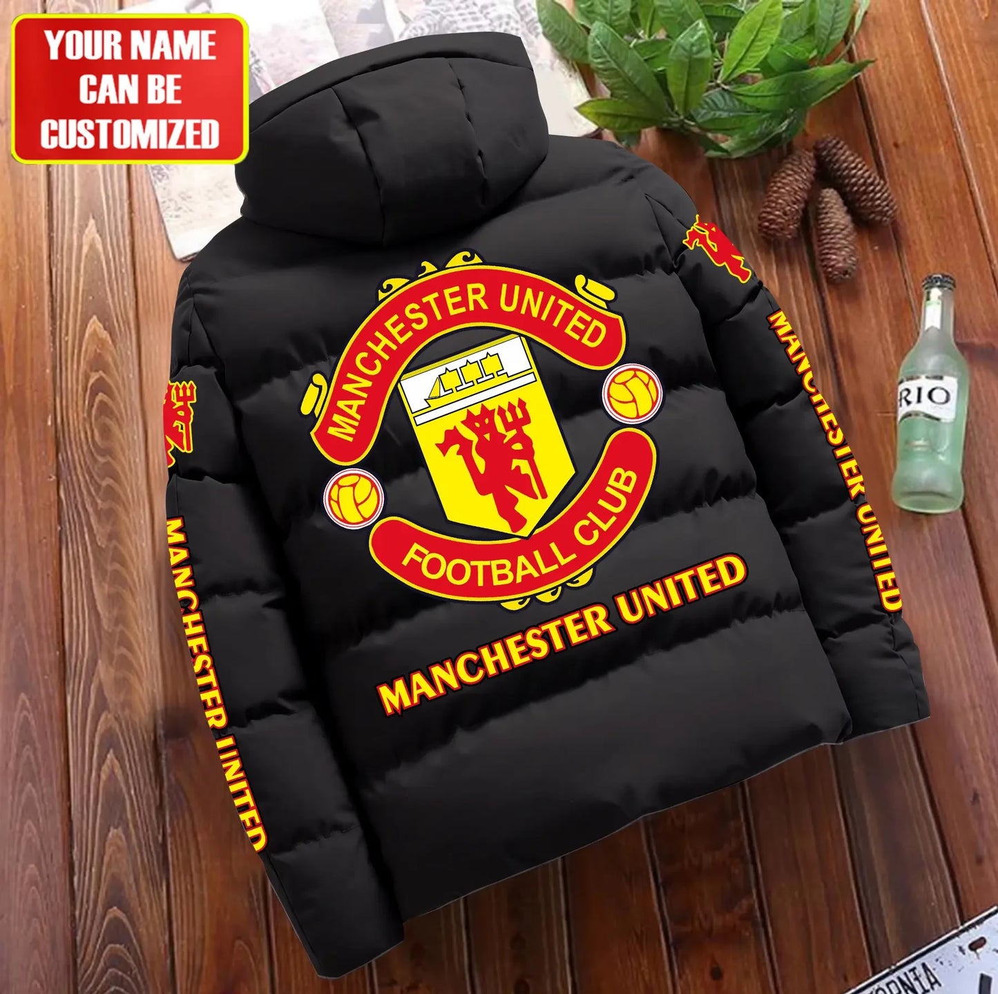Personalized Manchester United Puffer Jacket With Hood S081105