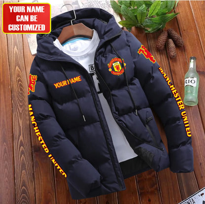 Personalized Manchester United Puffer Jacket With Hood S081105