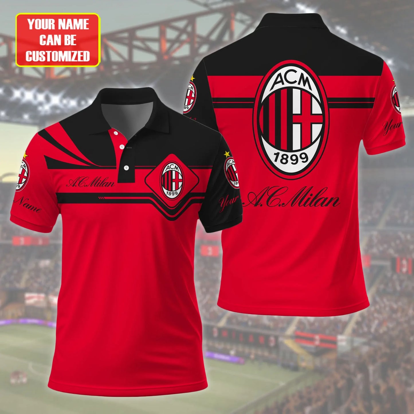Personalized AC Milan 3D Full Printing Set , AC Milan Shirt , Hoodie , Short , Polo ,hawaii S071107