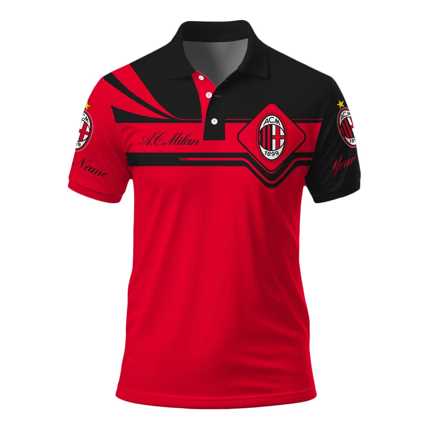 Personalized AC Milan 3D Full Printing Set , AC Milan Shirt , Hoodie , Short , Polo ,hawaii S071107