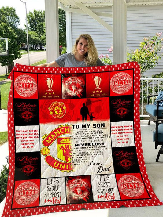 Manchester United Q2 Quilt Blanket , Quilt set , Bedroom Decor , Quilting