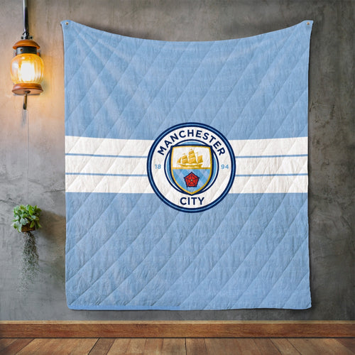 Manchester City Q3 Quilt Blanket , Quilt set , Bedroom Decor , Quilting