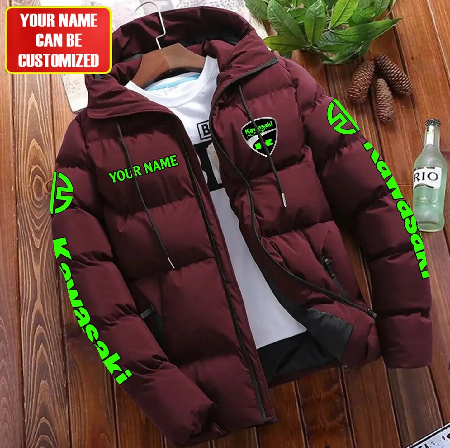 Personalized KW Racing Team Puffer Jacket With Hood Q111101