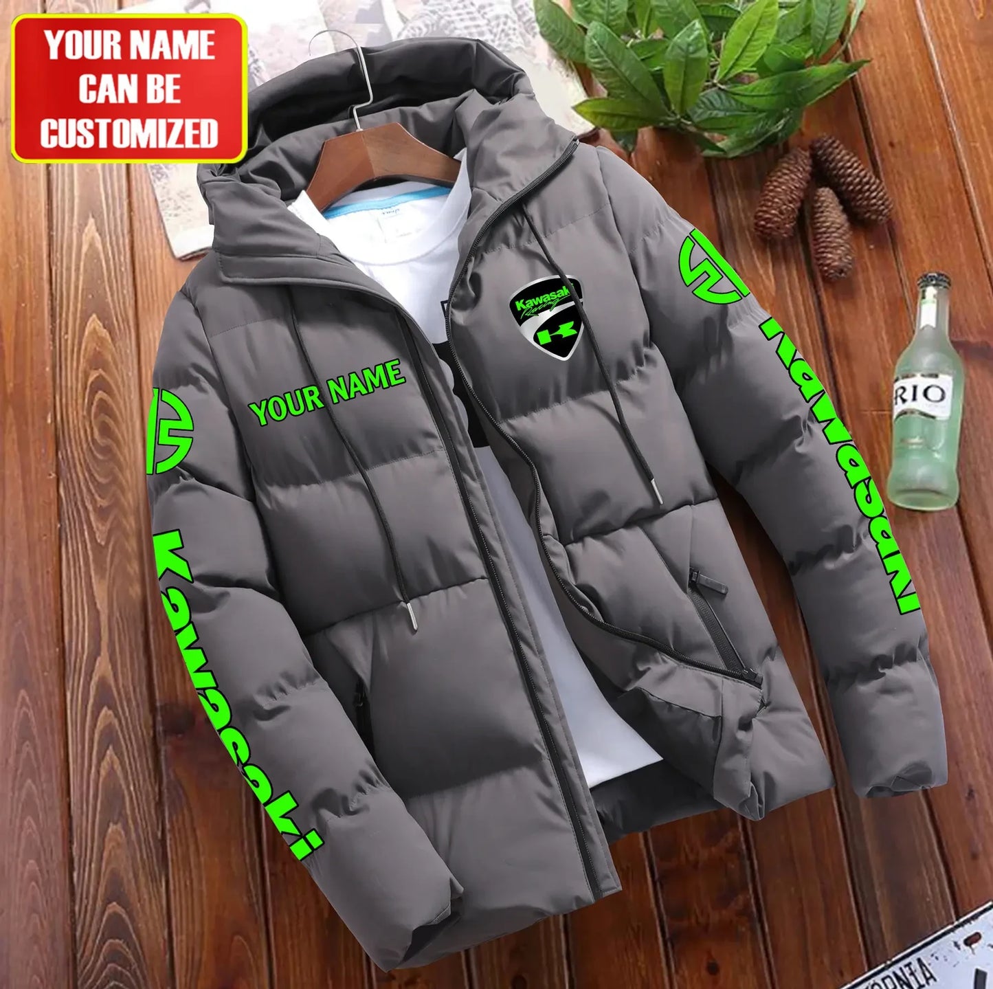 Personalized KW Racing Team Puffer Jacket With Hood Q111101