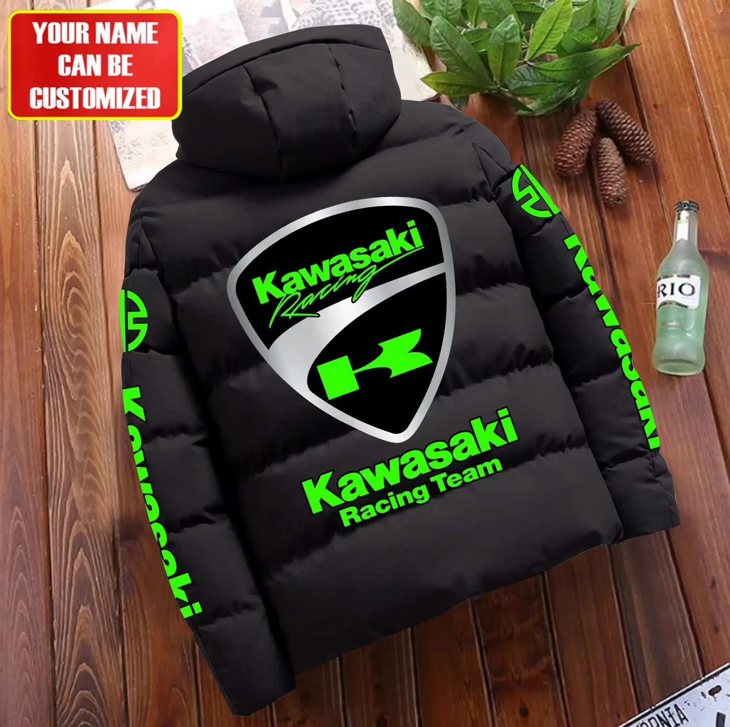 Personalized KW Racing Team Puffer Jacket With Hood Q111101