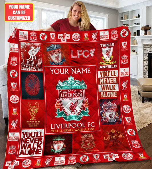 Liverpool You'll Never Walk Alone Quilt Blanket , Quilt set , Bedroom Decor , Quilting Q111104