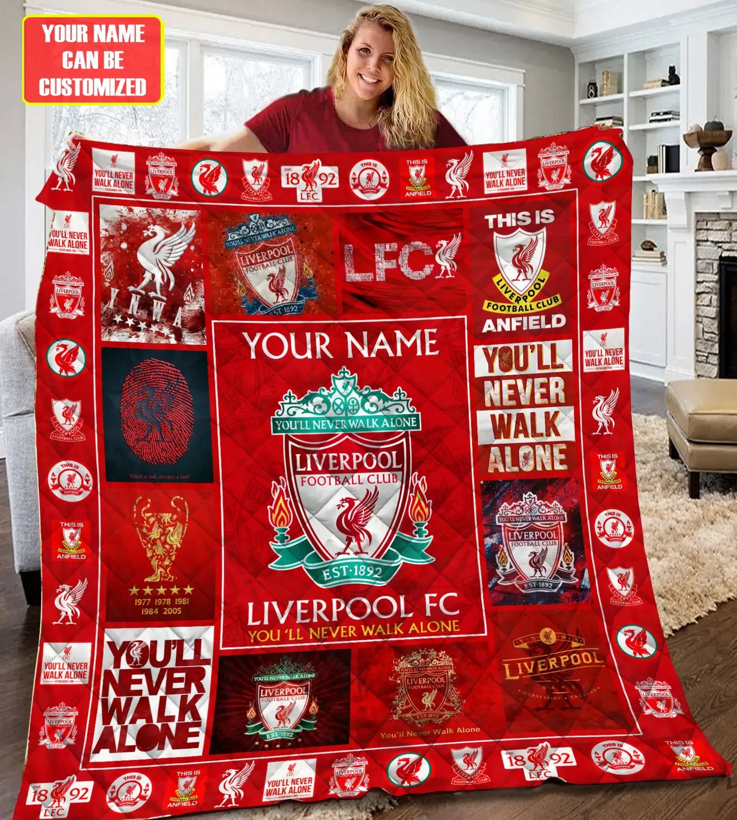 Liverpool You'll Never Walk Alone Quilt Blanket , Quilt set , Bedroom Decor , Quilting Q111104