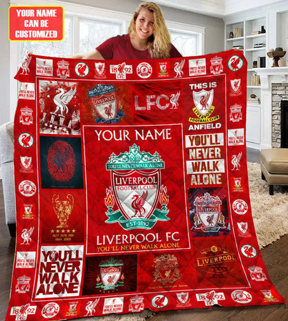 Liverpool You'll Never Walk Alone Quilt Blanket , Quilt set , Bedroom Decor , Quilting Q111104