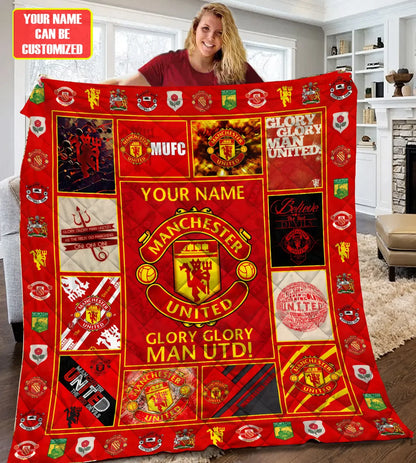 Manchester United Glory Quilt Blanket , Quilt set , Bedroom Decor , Quilting Q111104