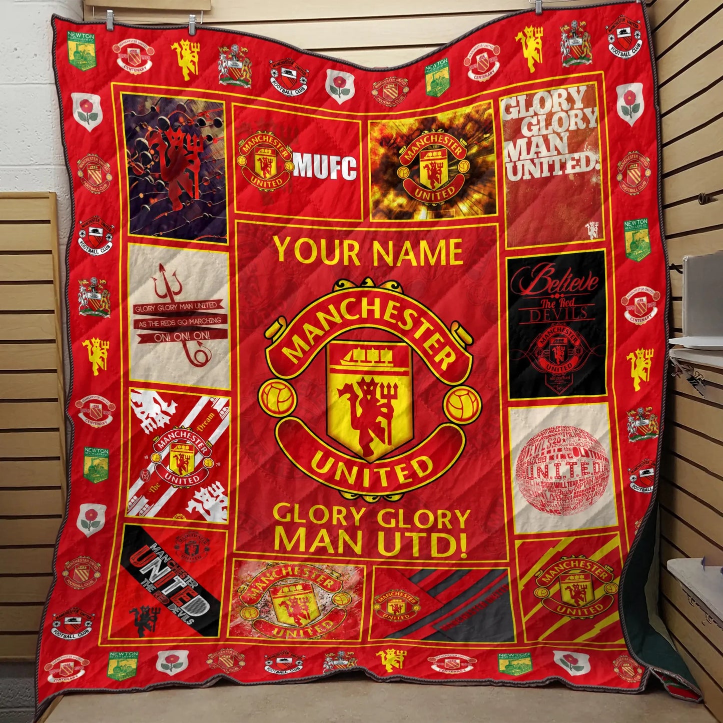 Manchester United Glory Quilt Blanket , Quilt set , Bedroom Decor , Quilting Q111104