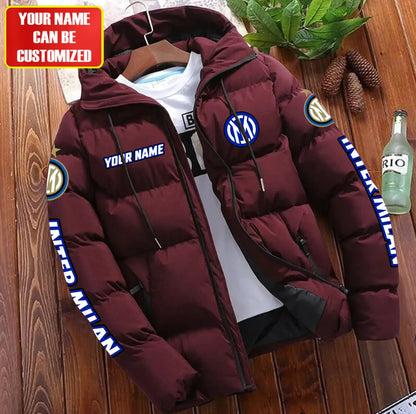 Personalized Inter Milan Puffer Jacket With Hood S091104
