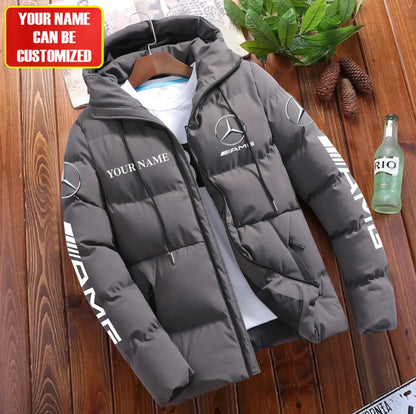 Personalized Merc AMG Puffer Jacket With Hood S111101