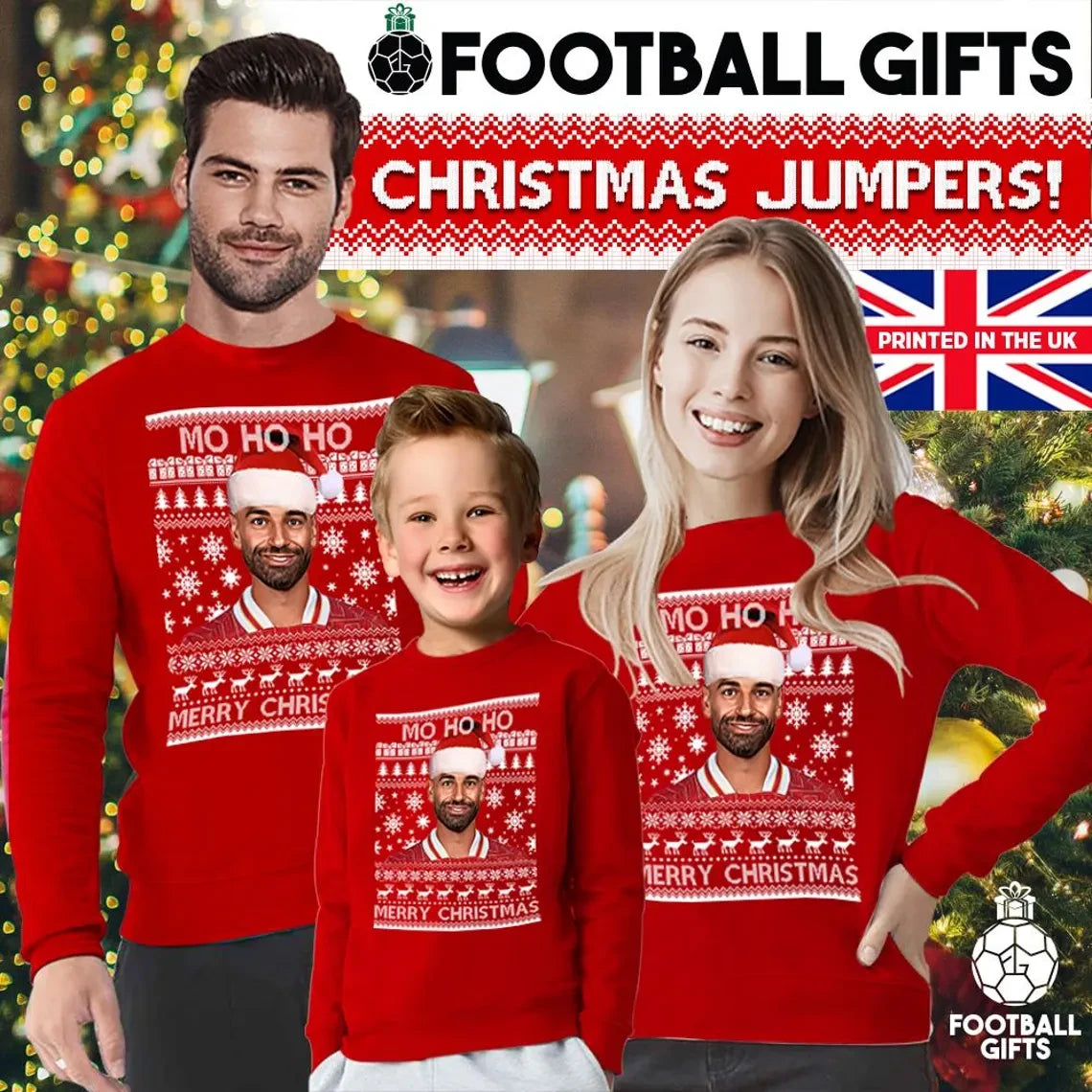 Mo Ho Ho Merry Christmas Mo Salah Liverpool Red Christmas Sweater