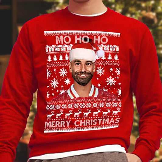 Mo Ho Ho Merry Christmas Mo Salah Liverpool Red Christmas Sweater