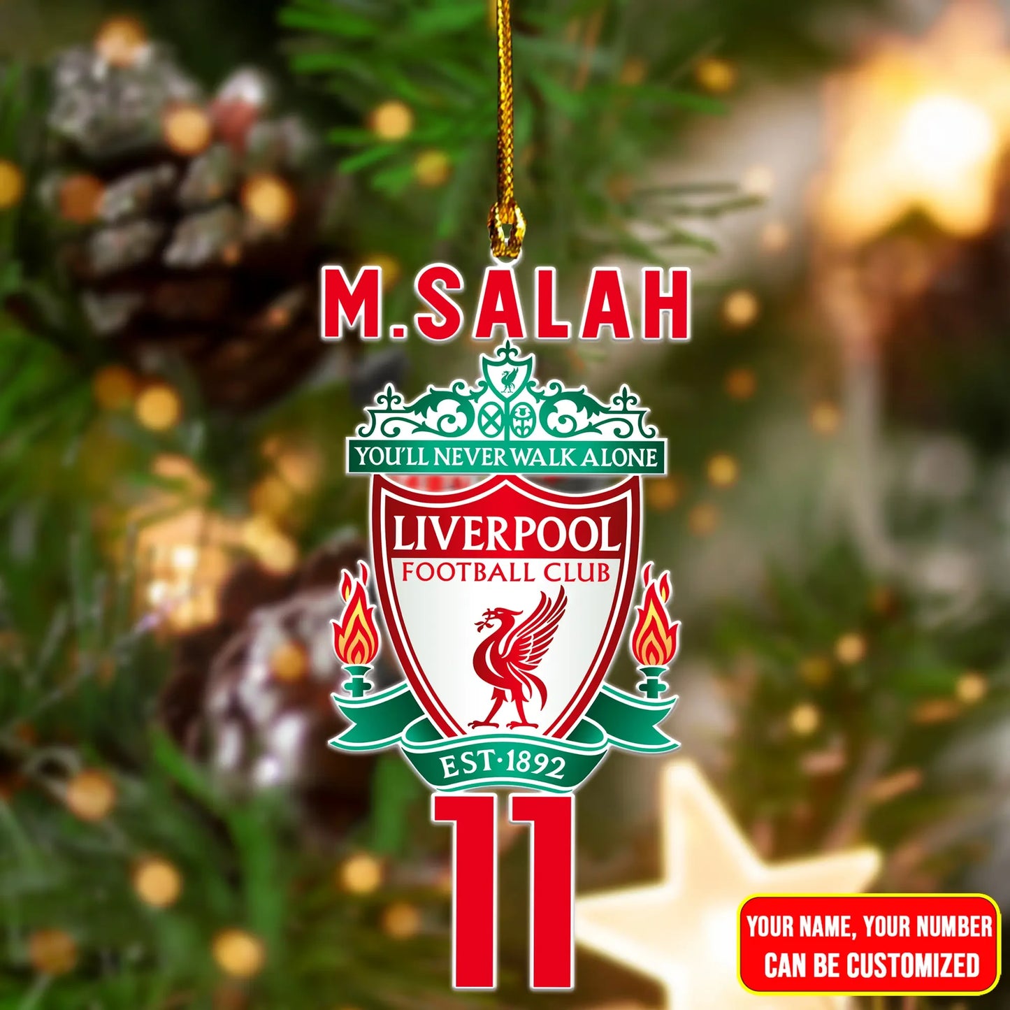 LFC Christmas Tree Ornament Custom Name and Number P111101