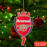 Arsenal Christmas Tree Ornament Custom Name and Number P111102