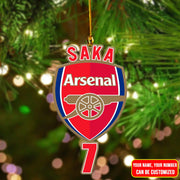 Arsenal Christmas Tree Ornament Custom Name and Number P111102