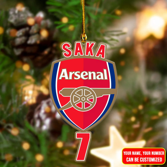 Arsenal Christmas Tree Ornament Custom Name and Number P111102