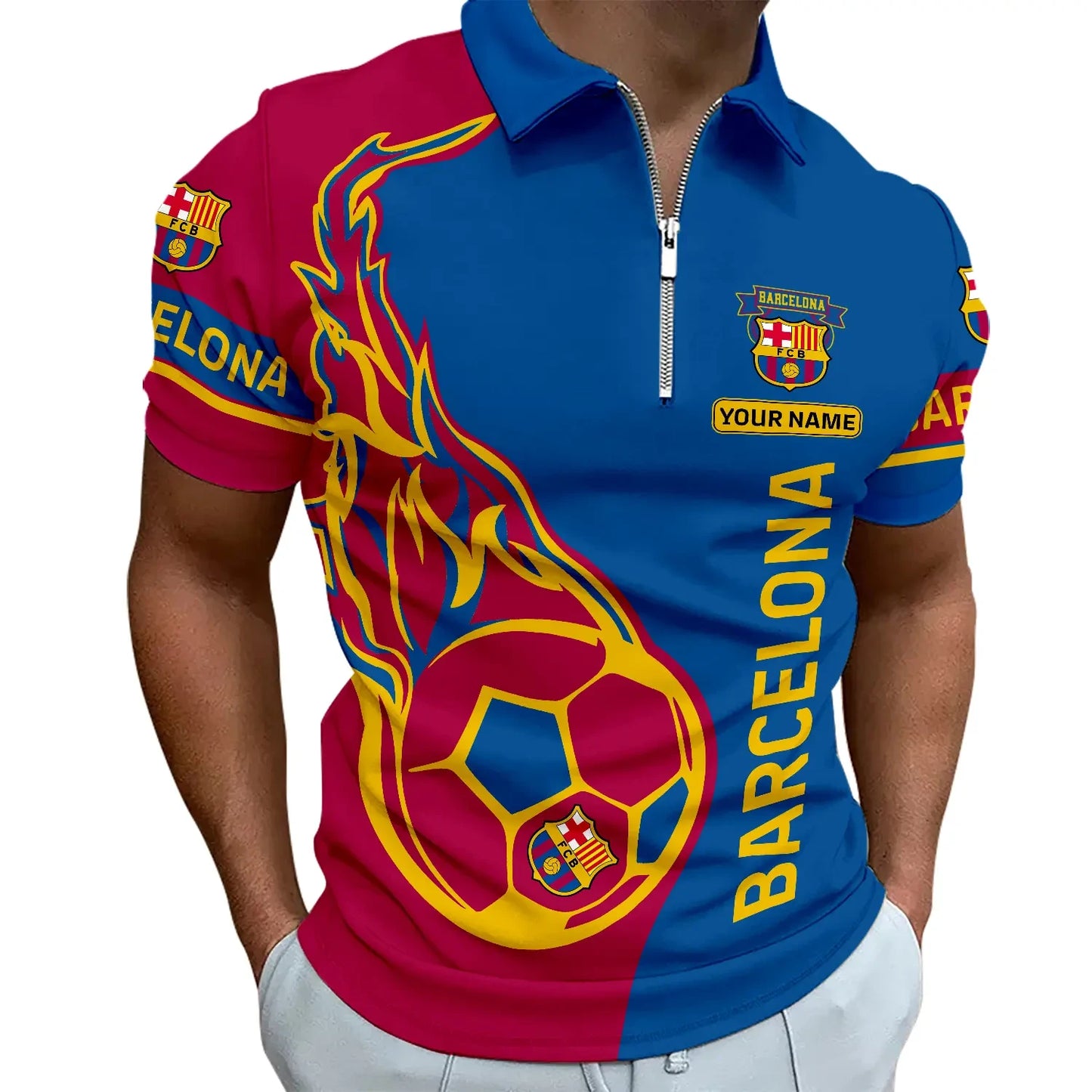 Personalized Barça 3D Full Printing Set , Barça Shirt ,Barça Shirt , Hoodie , Short ,Polo ,hawaii , ... Q121103