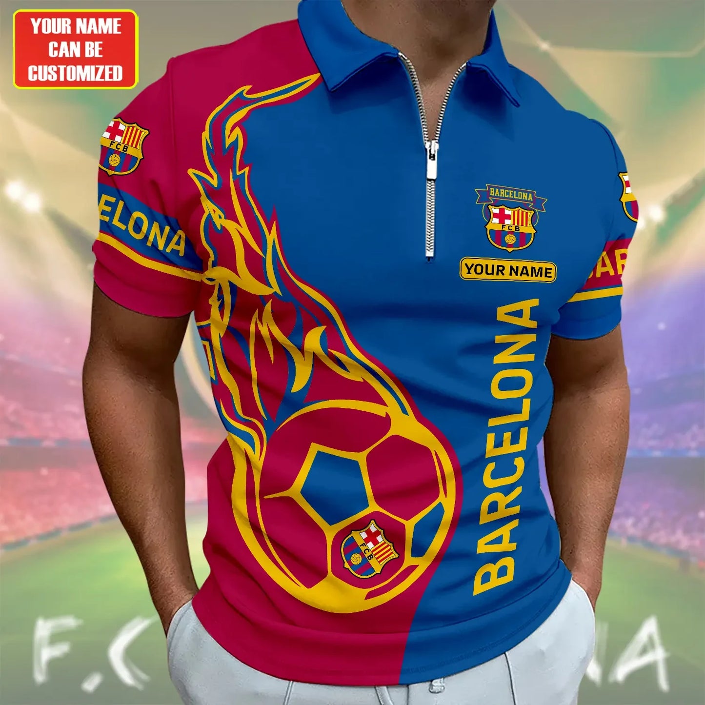 Personalized Barça 3D Full Printing Set , Barça Shirt ,Barça Shirt , Hoodie , Short ,Polo ,hawaii , ... Q121103