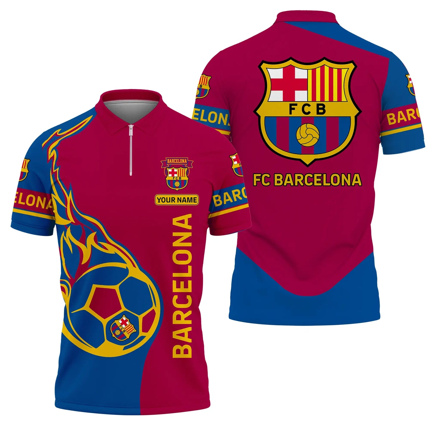 Personalized Barça 3D Full Printing Set , Barça Shirt ,Barça Shirt , Hoodie , Short ,Polo ,hawaii , ... Q121103