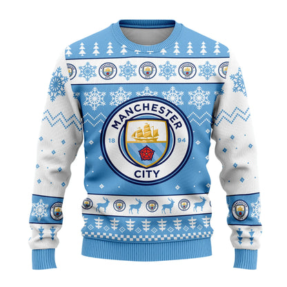 Manchester City Ugly Christmas Sweater , Unisex Wool Sweater P051103