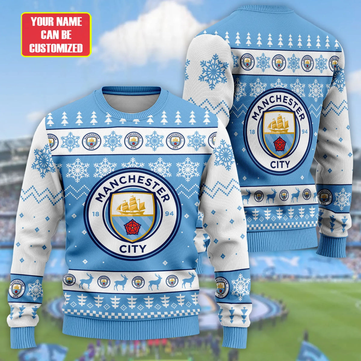Manchester City Ugly Christmas Sweater , Unisex Wool Sweater P051103