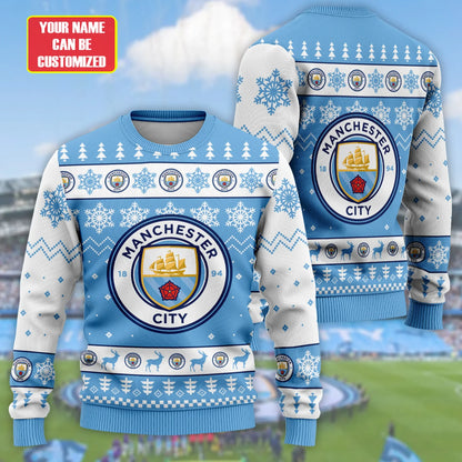 Manchester City Ugly Christmas Sweater , Unisex Wool Sweater P051103